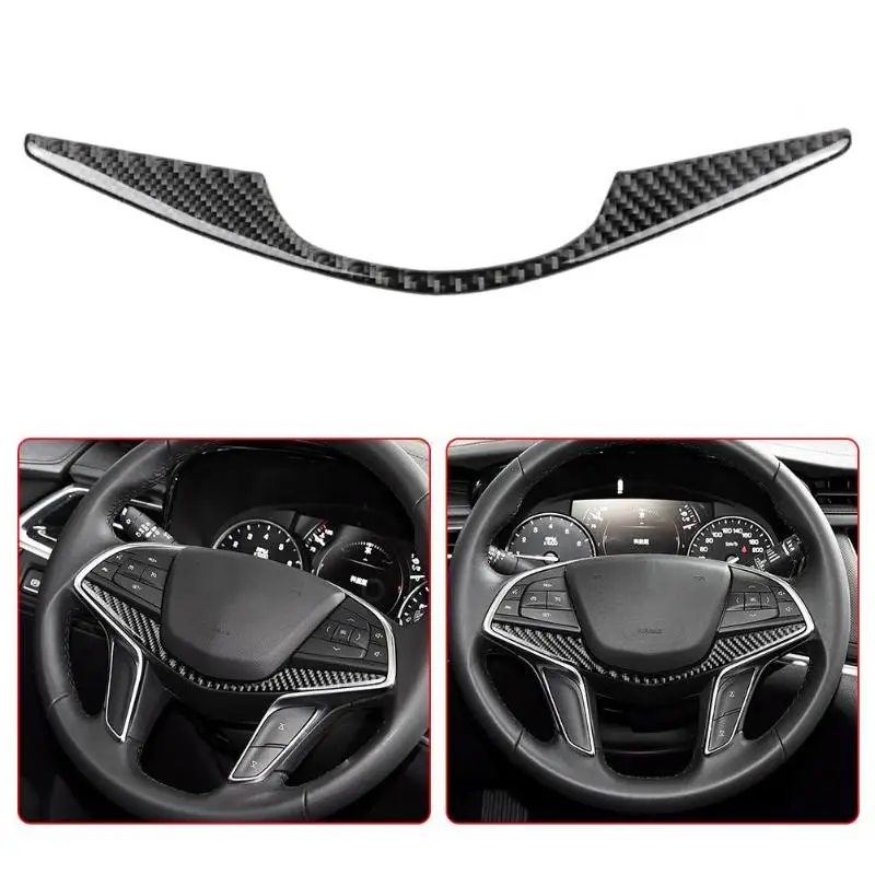

For Cadillac XT5 CT6 2016-2017 Carbon Fiber Steering Wheel Panel Sticker Cover Trim
