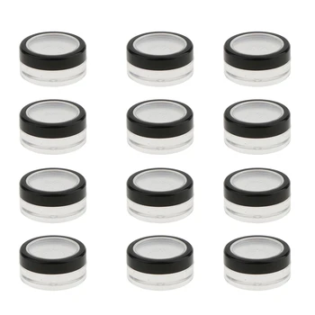 

Loose Powder Face Makeup Container Case Kit, Refillable 12 Boxes Powder Jar Pot with Sifter 10g