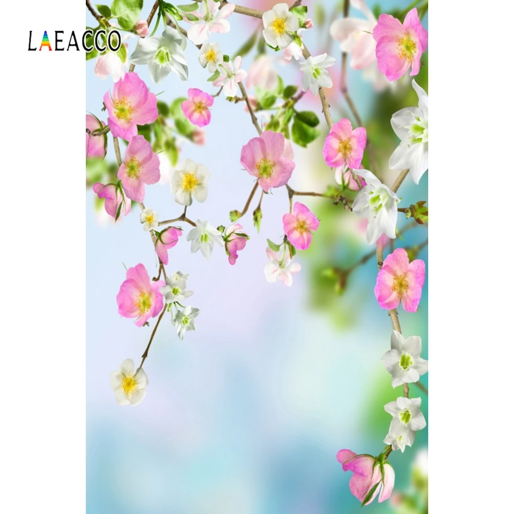 

Laeacco Flowers Bokeh Backdrop Spring Portrait Photography Backgrounds Customized Photographic Backdrops For Photo Studio