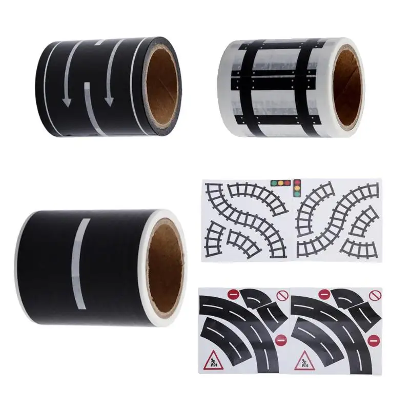 

Toys For Children Railway Road Sticker Toy Kids Intellect Improving Adhesive Railway Road Highway Sticker Tape Toy