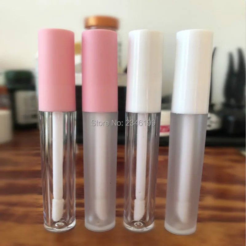 

Pink Cover Lipgloss Tube 3ml White Cover Lip Gloss Tube Empty Lipgloss Packaging Frosted Plastic Lip Gloss Tube Cosmetic 50pcs