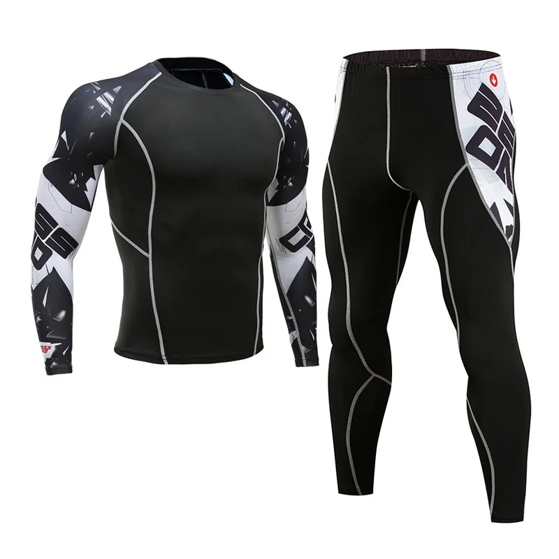 Billige Winter Thermische Unterwäsche Set herren Sportswear Running Training Warme Basis Schicht Kompression Strumpfhosen Jogging Anzug herren Gym 2019