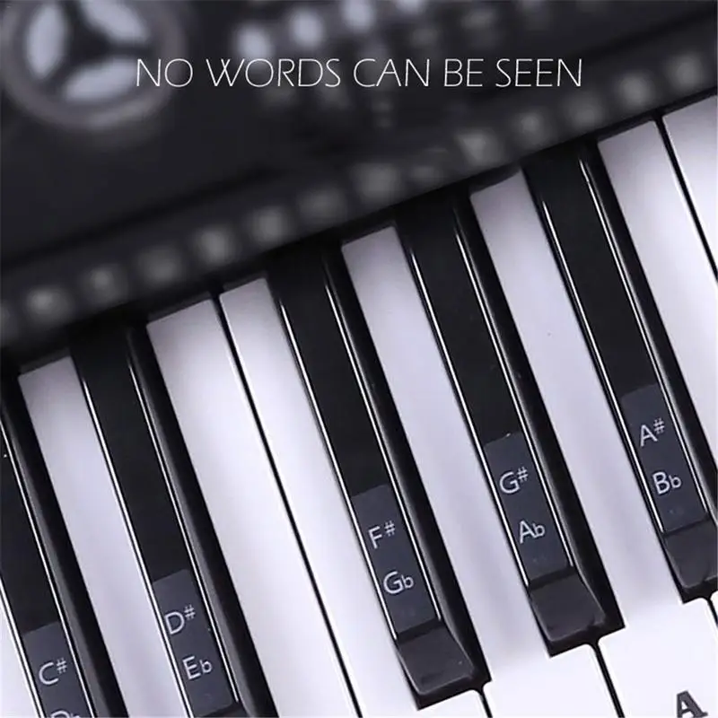 

Transparent 54 61 88 Keys Electronic Keyboard Key Sticker Piano Stave Note Sticker for White Keys
