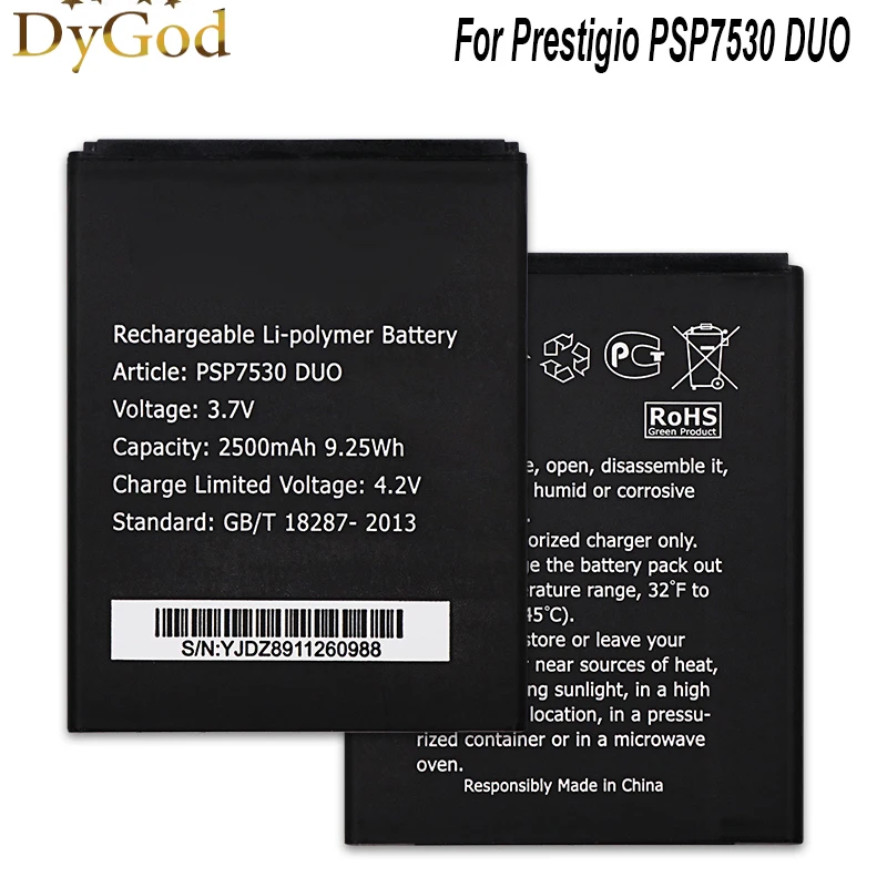 Аккумулятор 2500 мАч для Prestigio PSP7530 DUO мобильный телефон аккумулятор Muze D3 3530 Duo E3 PSP3531