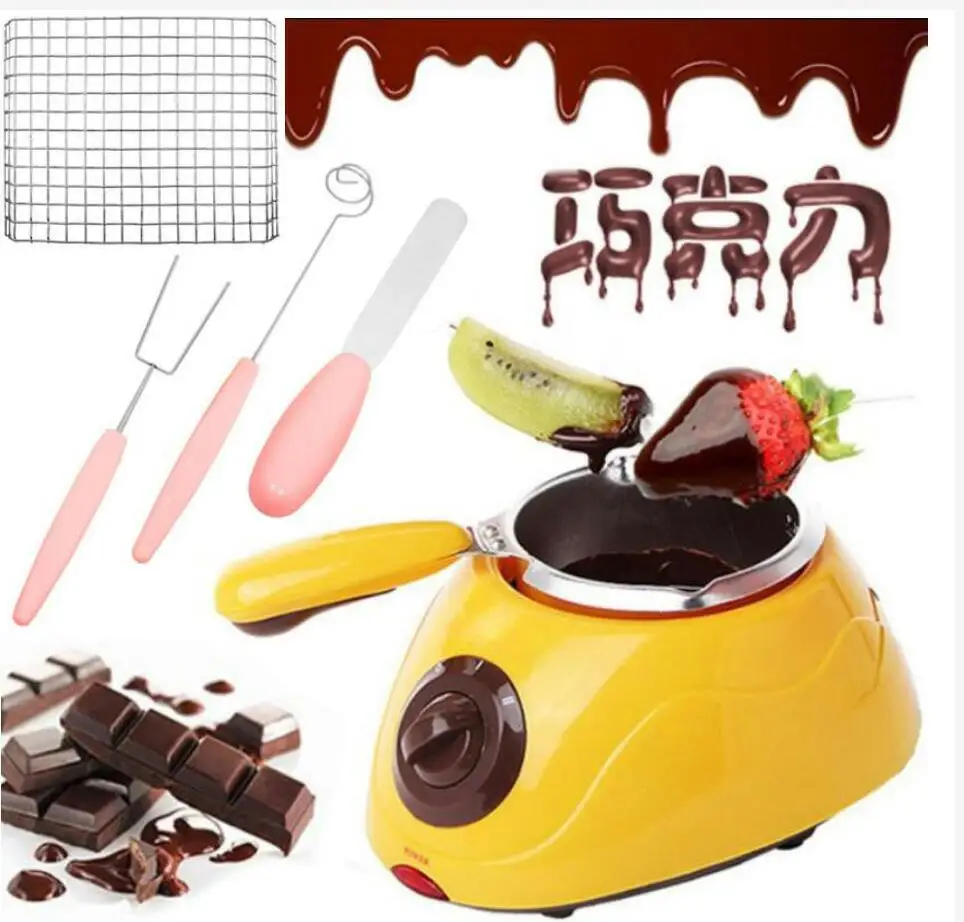 

Electric DIY Chocolate melting pot melter machine chocolate fondue fountain children girl boy gift children EU US Plug 110V 220V