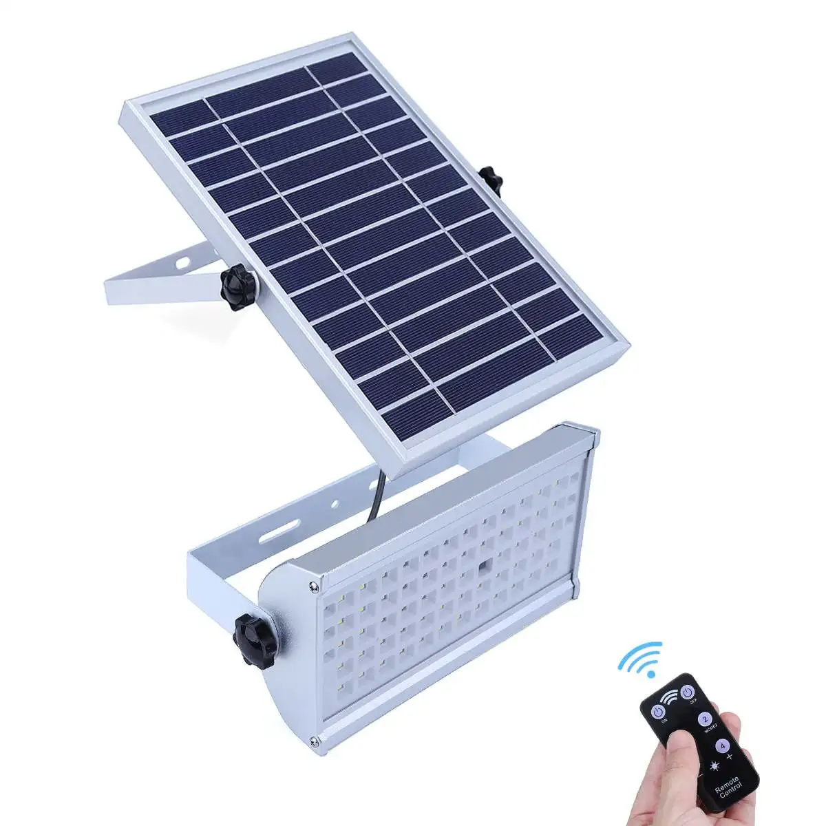 

65LED Solar Powered Street Lamp Microwave Radar Sensor Remote Control Flood Light IP65 Garden Street Lamp Outdoor Lighting 12W