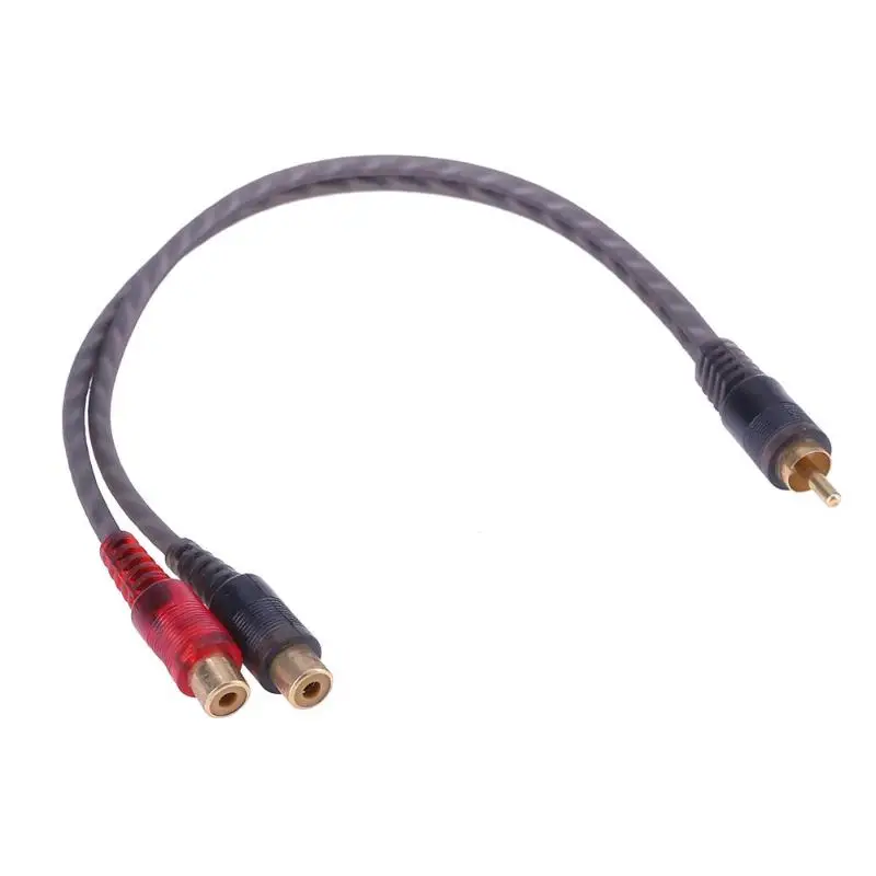 1 шт. 30 см 2 RCA штекер Женский OFC сплиттер кабель для автомобильной аудиосистемы
