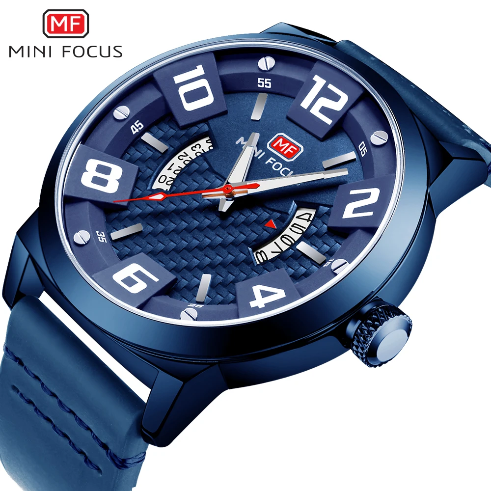

MINI FOCUS 2019 New Chic Sports Watch Men Quartz Clock Big Number Date Display Fashion Mens Watches Top Brand Luxury Waterproof