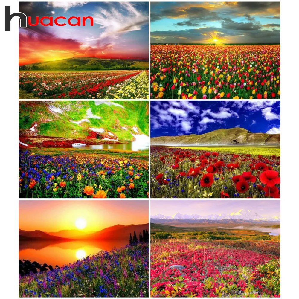 

Huacan 5D DIY Diamond Painting Full Square Flower Diamond Embroidery Full Display Mosaic Cross Stitch Rhinestone Home Decor Gift