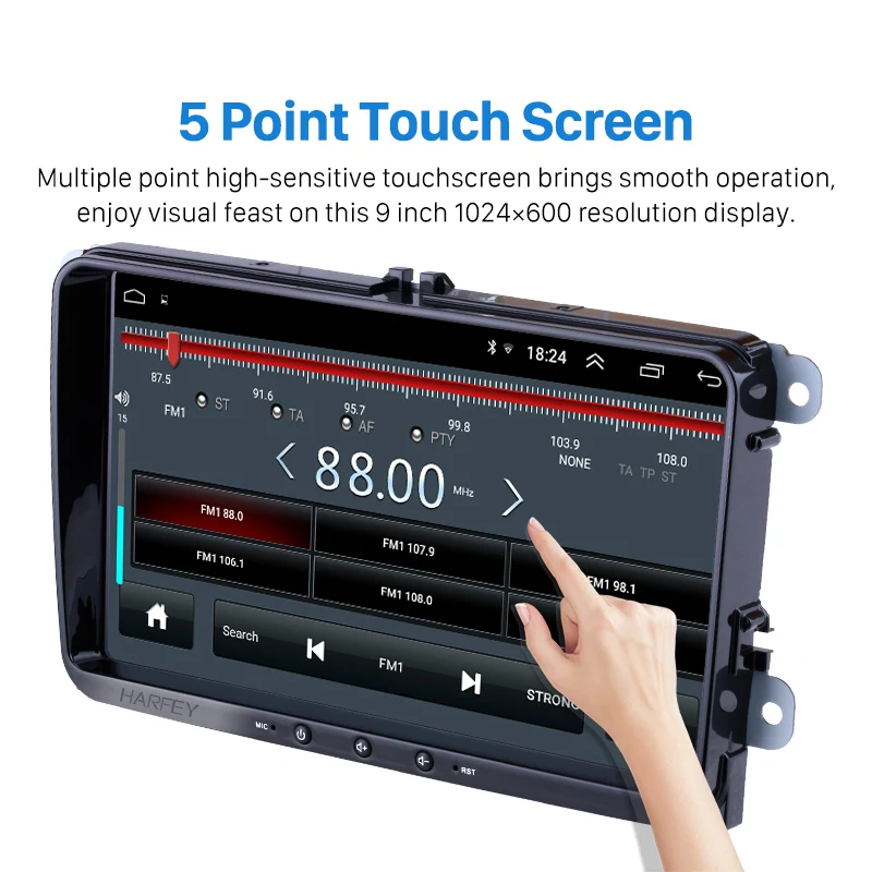 Harfey 2din 9 дюймов gps Navi Автомобильный мультимедийный плеер Android 8,1 авто радио для Skoda/Seat/Volkswagen/VW/Passat b7/POLO/GOLF 5 6