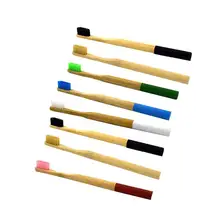 8 шт зубная щетка из натурального бамбука мягкая Экологически чистая круглая ручка зубная щетка es с мягкой нейлоновой щетиной(смешанный цвет