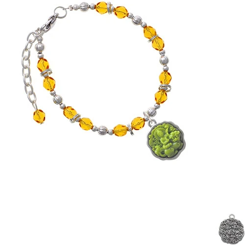 Resin Buddha in Frame Yellow Beaded Bracelet |