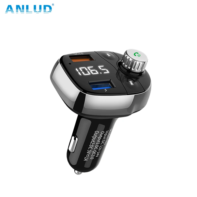 ANLUD Быстрая зарядка 3 0 FM передатчик Комплект беспроводной связи bluetooth для