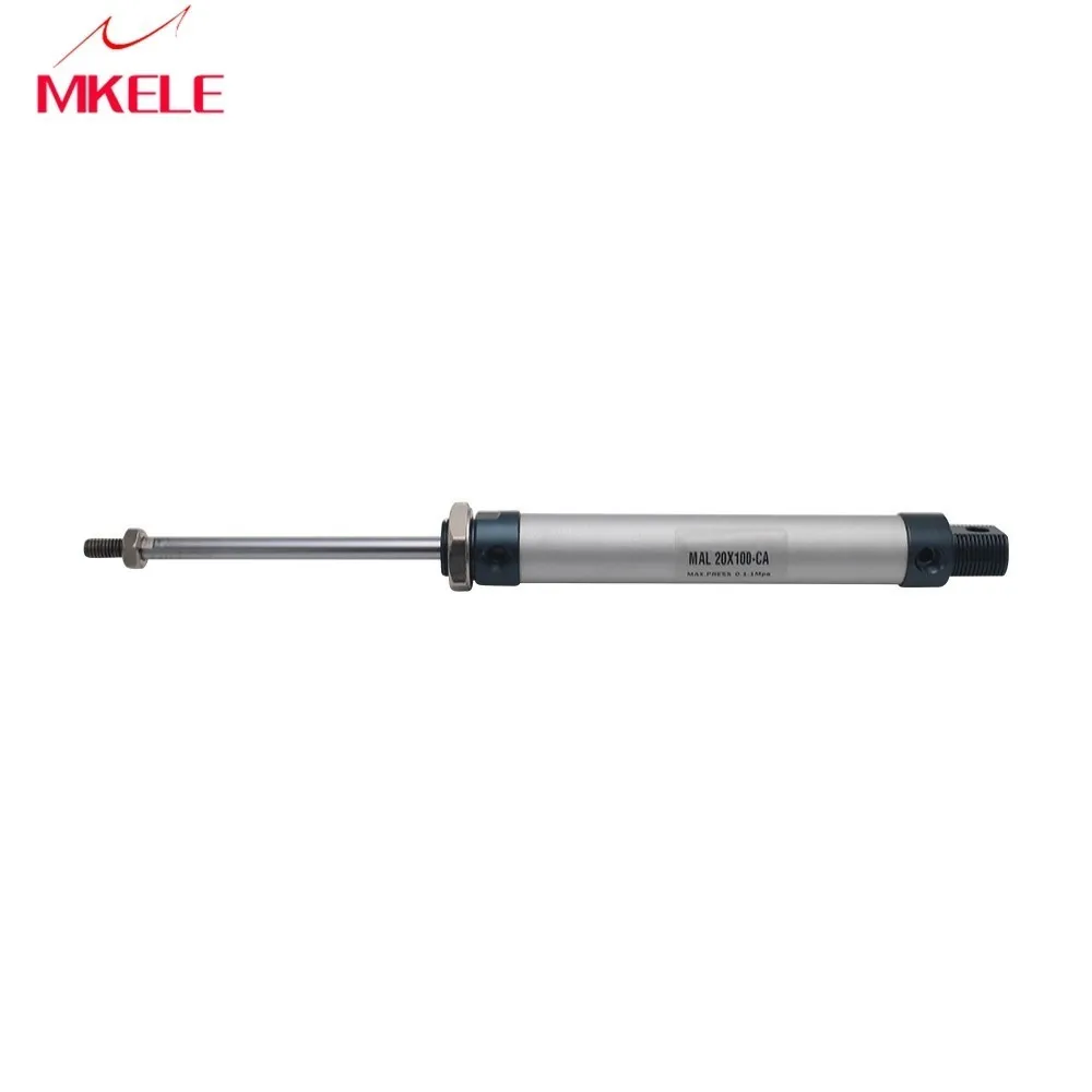 MAL20x100-CA Mini Pneumatic Air Rod Cylinder with 100 mm Stroke Inner Dia 20mm 