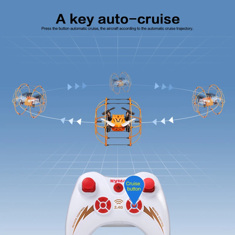 SYMA X18 Mini Drone 4CH 6 Axis RC Helicopter Quadcopter 2.4GHz toy for Children Flying/Climbing Spider with Net Protective Cover