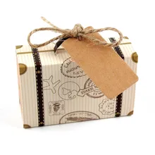 50 шт. мини чемодан коробка для конфет из крафт-бумаги Бонбоньерки свадебные подарочные коробки тематика путешествий вечерние на юбилей день рождения ребенка душ Бо