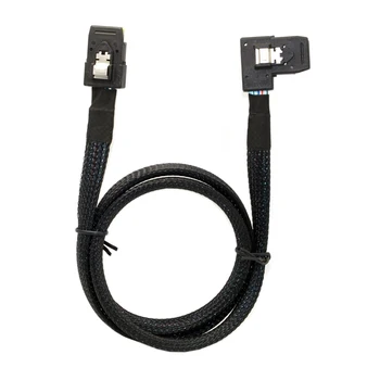 

Zihan Ultra Slim Flat Left Angled 90 Degree Mini SAS 36pin SFF-8087 to 8087 Data Raid Cable 80cm