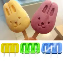 3 сетки Кролик Стиль силиконовая форма для Фруктового мороженого на палочке форма для изготовления мороженого форма мороженое на палочке DIY Кухня инструменты с крышкой новое поступление