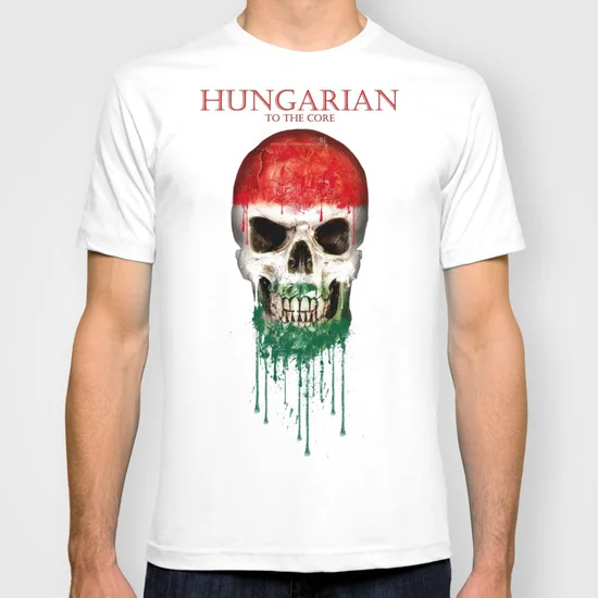 

2017 Hot Sale Fashion Hungary Skull flag New Fashion Men's T-shirts Short Sleeve Tshirt Cotton t shirts Man Clothing