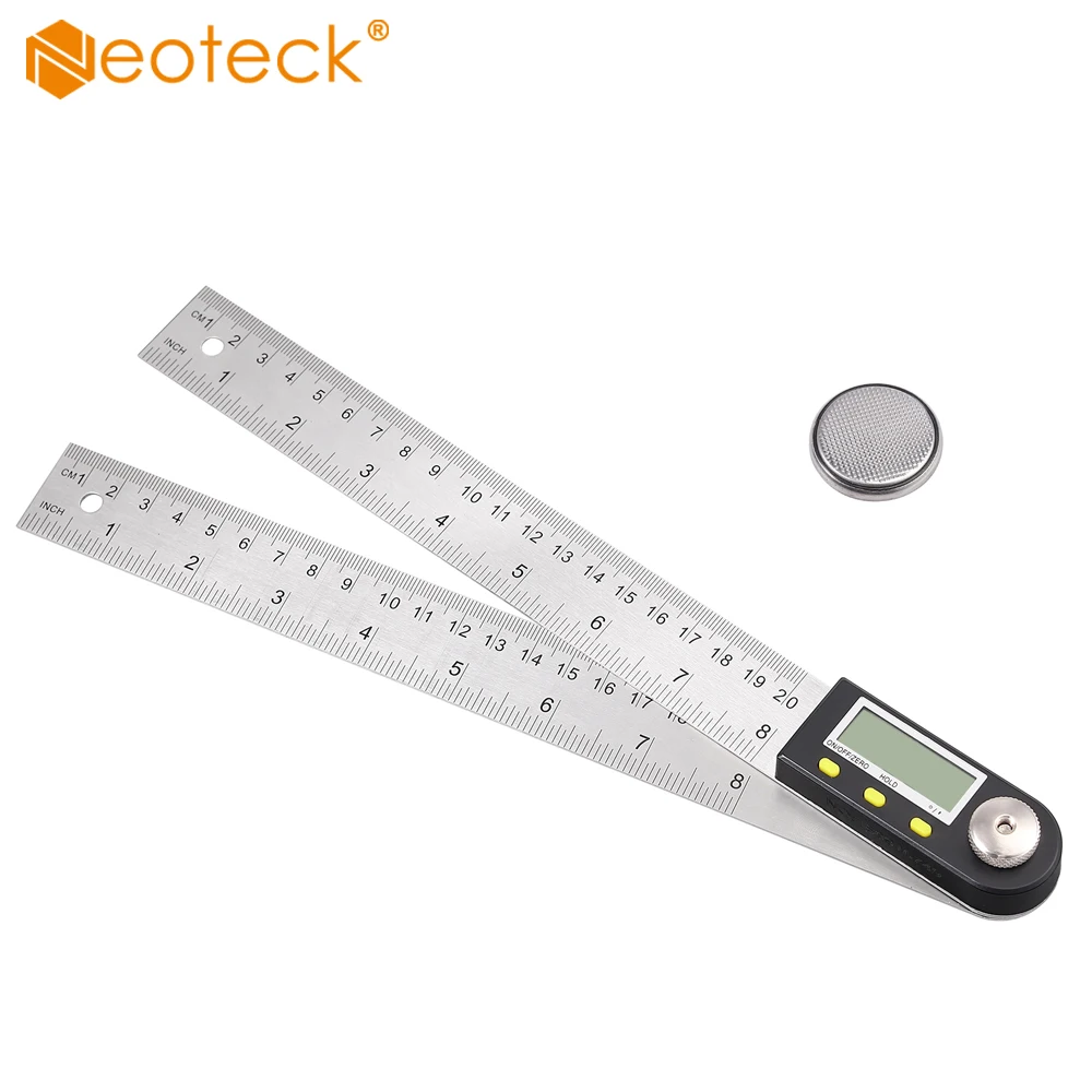  Neoteck 8inch Digital protractor Angle ruler 200mm 8inch angle Finder Meter Stainless Steel Finder 