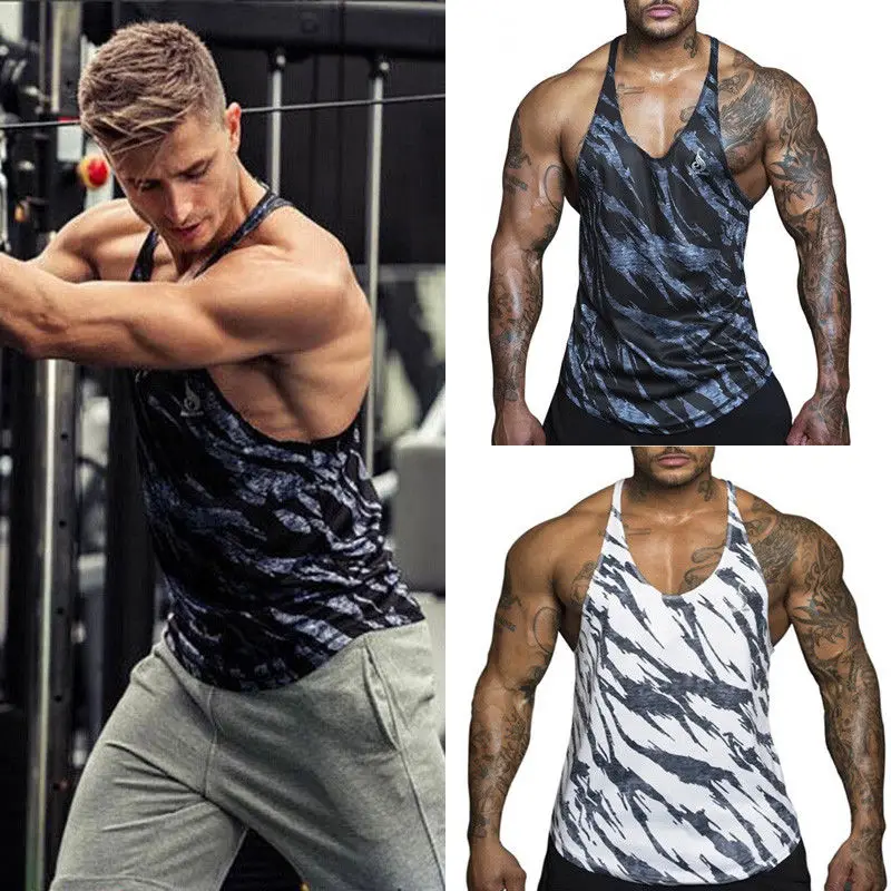 Hot Men Slim Muscle Tank Top Casual Fashion Ribbed Sleeveless Gym ...