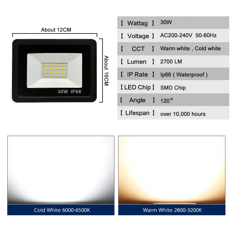 Горячая продажа IP66 30 Вт Светодиодный прожектор SMD отражатель светодиодный