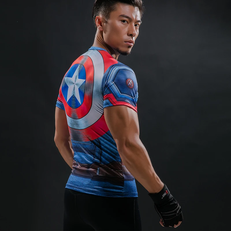 

T Shirt Captain America Shield Civil War Tee 3D Printed T-shirts Men Marvel Avengers 3 iron man Fitness Gym Male running t shirt