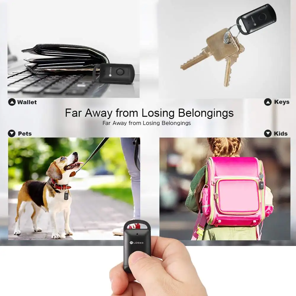 Bluetooth inalámbrico mascotas inteligente Mini GPS rastreador Anti-Pérdida rastreador para mascota perro gato llaves cartera bolsa niños rastreadores de equipo