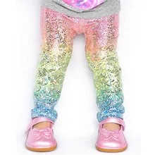 От 2 до 6 лет, цветные штаны для девочек Милая одежда для маленьких девочек лосины с блестками, длинные штаны для девочек повседневные штаны