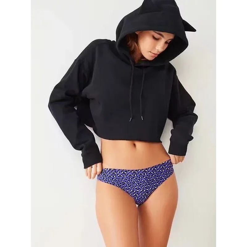 New Fashion Autumn And Winter Kitten Ears Hooded Sweatshirt Women Short Loose Tops Casual Solid Plus Velvet Lovely Hoodies New Fashion Autumn And Winter Kitten Ears Hooded Sweatshirt Women Short Loose Tops Casual Solid Plus Velvet Lovely Hoodies