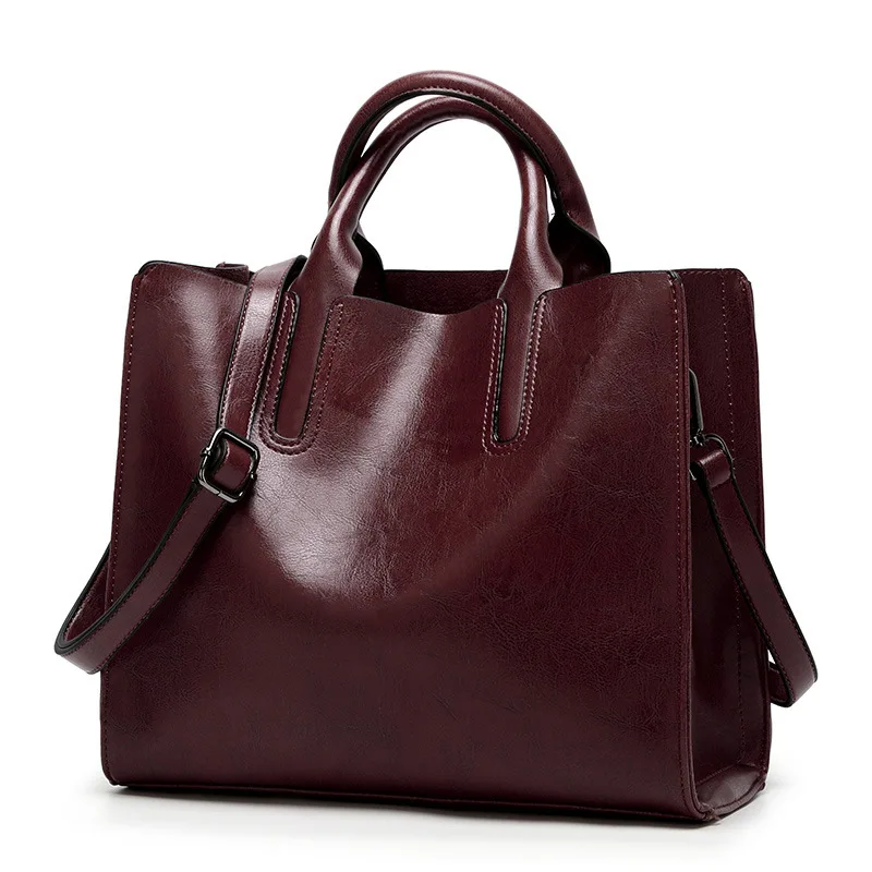 Genuine Leather Bags Women Women Shoulder Bags Fashion Women Handbags Oil Wax Leather Large Capacity Tote Bag Casual 2019 C836 Genuine Leather Bags Women Women Shoulder Bags Fashion Women Handbags Oil Wax Leather Large Capacity Tote Bag Casual 2019 C836