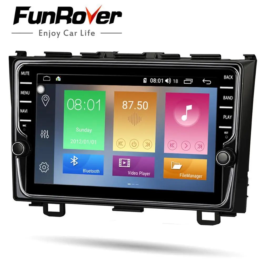 Funrover Восьмиядерный Android 9,0 2 din автомобильный dvd мультимедийный плеер для Honda CRV 2006-2011 Автомобильный Радио gps навигация navi DSP 4G 64G