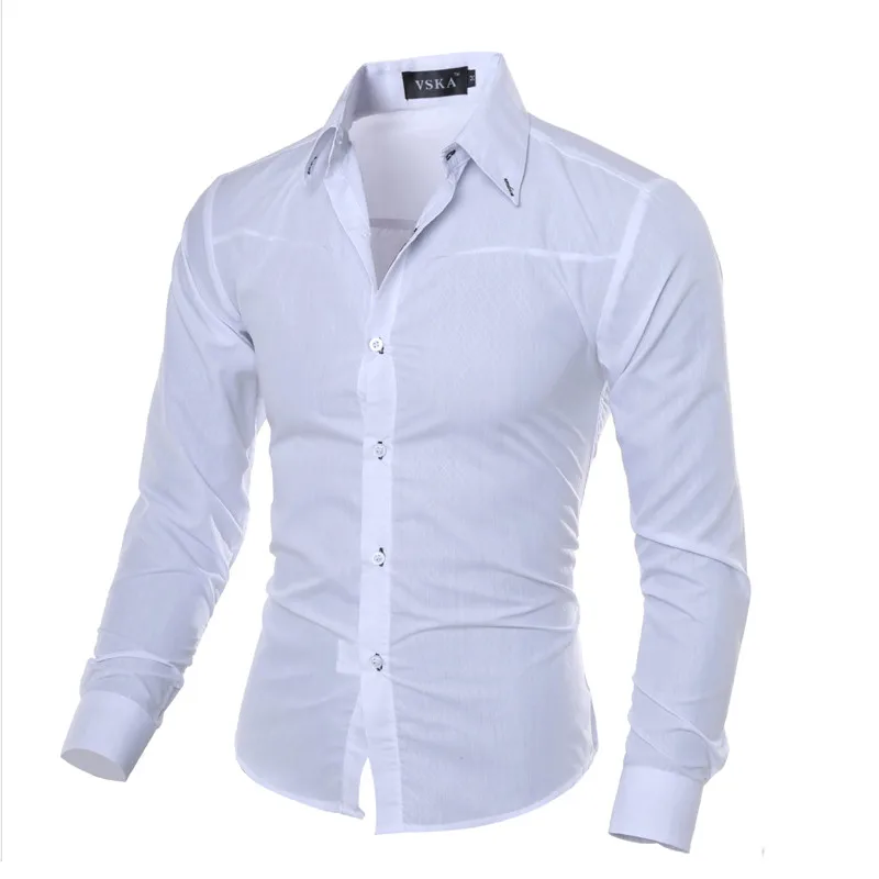 5XL Plus Size Brand-clothing Cotton Mens CIOTHING Solid Soft Men Shirt Long Sleeve Mens Shirts Casual Slim Fit Hot Sale