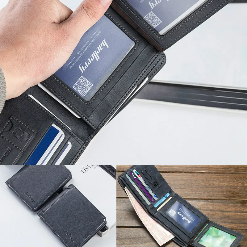 

Men's Leather Thin Card Wallet ID Coin Pocket big capacity card wallets men women card purse credit card holders small