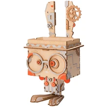 Robotime 3D Wooden Bunny Puzzle Game Creative Flower Pot Storage Box Pen Holder Model Building Kit Children’s Toys Adult FT741