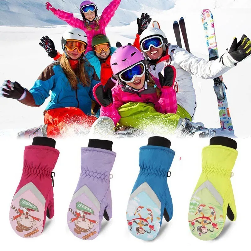 

Winter Children Skiing Gloves Girls Boys Outdoor Sport Cycling Ski Gloves Thicken Windproof Snow Gloves Snowboard Waterproof