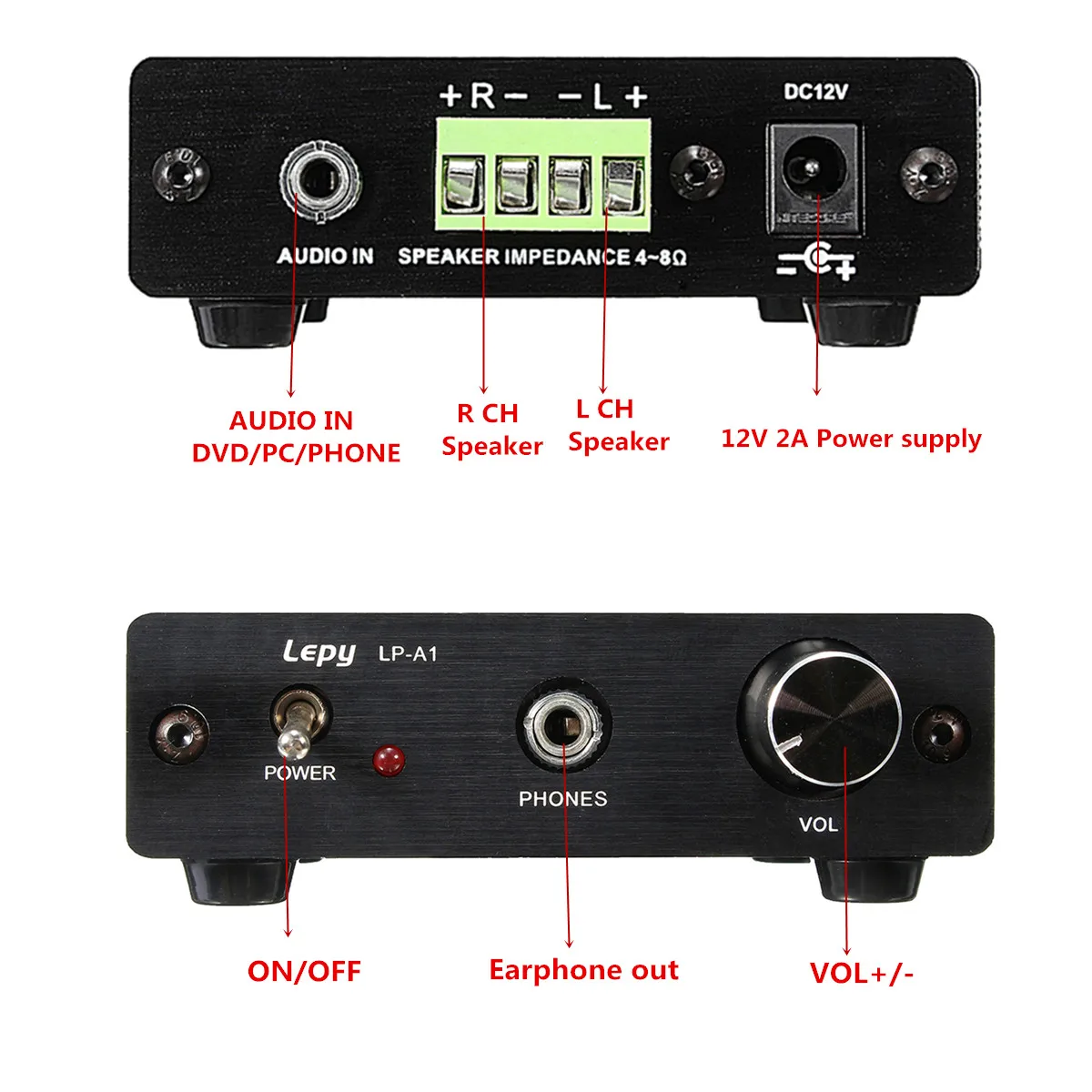 LP A1 LP A1 Hi Fi Stereo Audio Digital Headphones Amplifier 2 Channel Amp