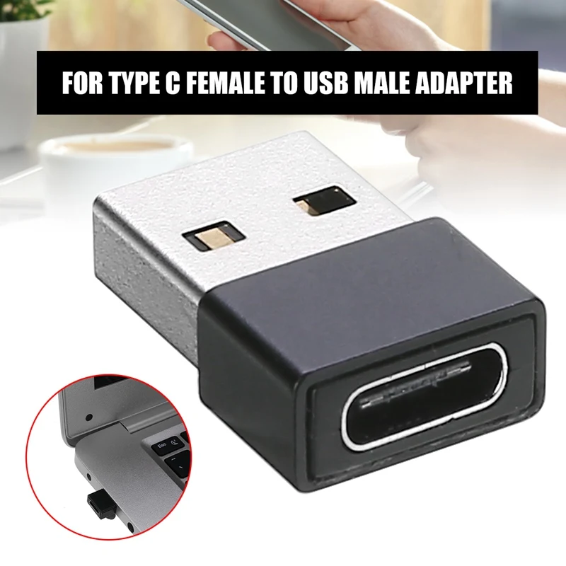 

1pc Type C USB-C 3.1 Female to USB 2.0 Male Adapter OTG Connector Portable Mini Converter Adapter Black