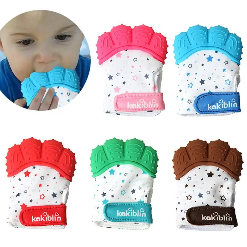 

Baby Silicone Mitts Teething Mitten Glove Candy Wrapper Sound Teethers Newborn Anti-Eating Finger Nursing Mittens Teether 1PCS