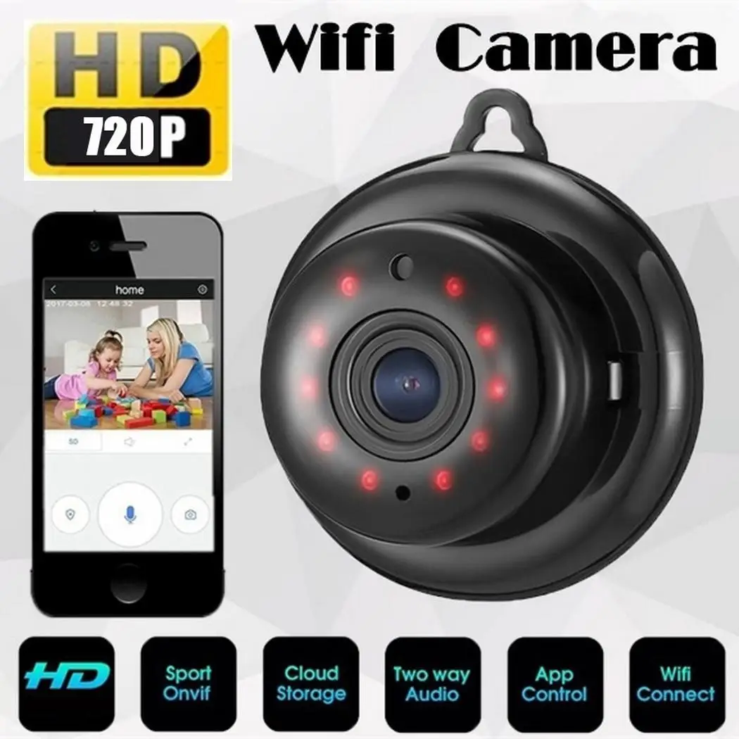 

Mini WiFi camera 720P HD Remote Playback Video IP Camera wifi Motion Detection Night Vision Home Monitor Infrared Night