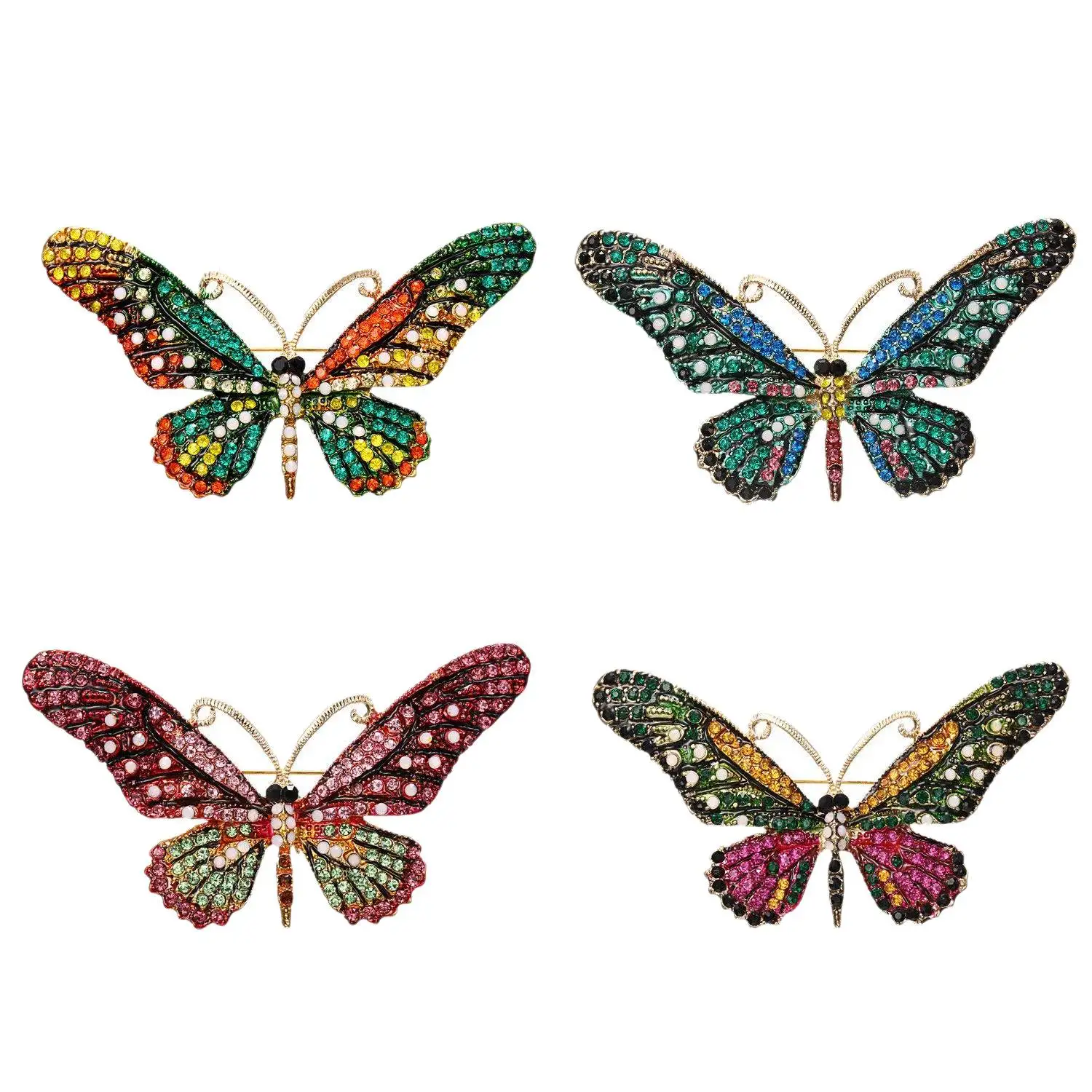

Vintage Butterfly Brooch Pin Rhinestones-Antique Cute Animal Shape Corsages Scarf Clips Brooches For Women Girls