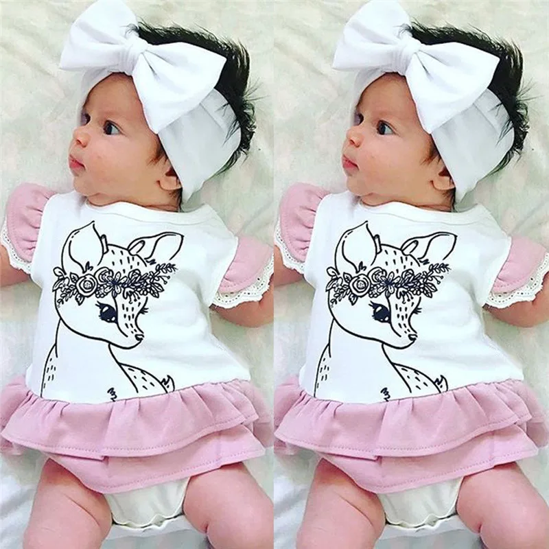 

Princess Newborn Infant Lace Ruffles Pink Bodysuit Baby Clothing Outfits Kids Girls Bodysuits Leotard Body Tops