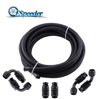 

ESPEEDER 3 Meter PTFE Fuel Hose Line AN6 Aluminum 0+45+90+180Degree Swivel Hose End Fitting Adapter Kit Oil Cooler