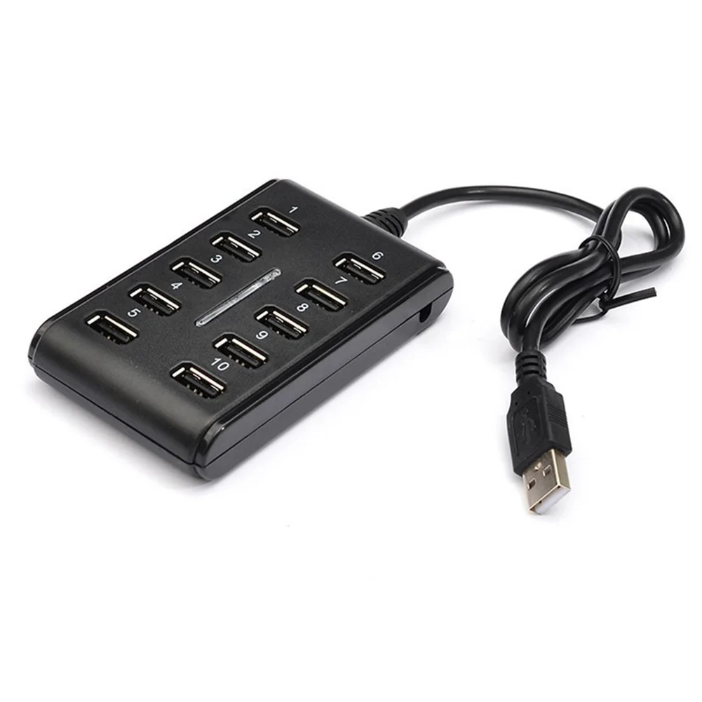 Высокоскоростной USB 2 0 концентратор 480 Мбит/с 10 портов портативный usb хаб для ПК и