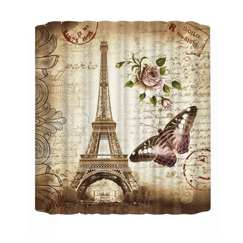 

3D Shower Curtains Waterproof Polyester Bathroom Bath Curtains Butterfly Bath Curtain for Bathroom 180x200cm