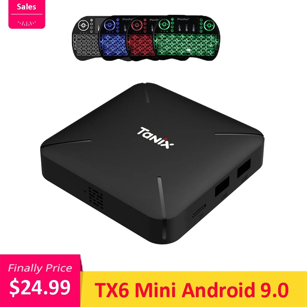 

Tanix TX6 Mini Smart TV Box Android 9.0 Allwinner H6 Quad Core USB3.0 2.4GHz WiFi Set Top Box Support 6K HD H.265 Media Player