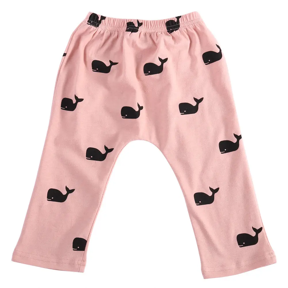 Pudcoco/Детские хлопковые мягкие длинные штаны с милым рисунком Кита для маленьких мальчиков и девочек от 0 до 36 месяцев