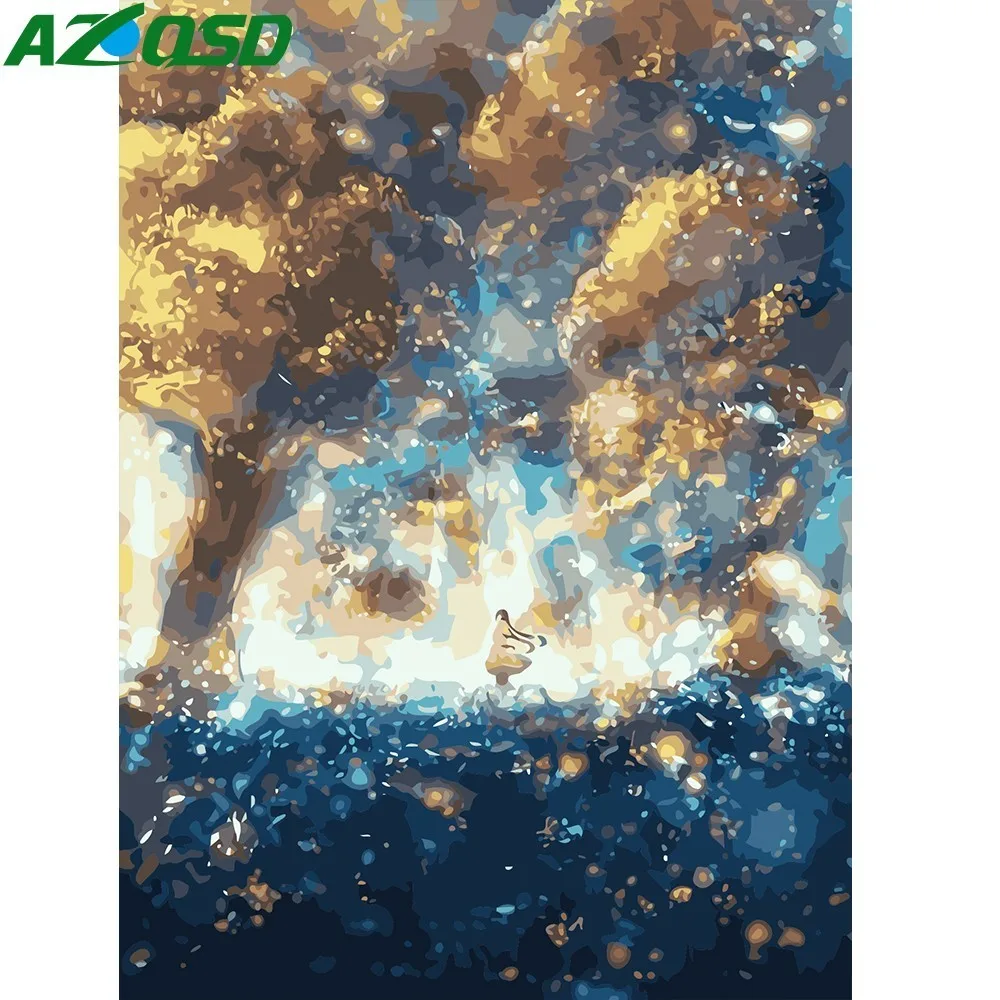 

AZQSD Animations Abstract Painting By Numbers Paint Girl DIY Canvas Picture Hand Painted Oil Painting Fluorescent Forest A244