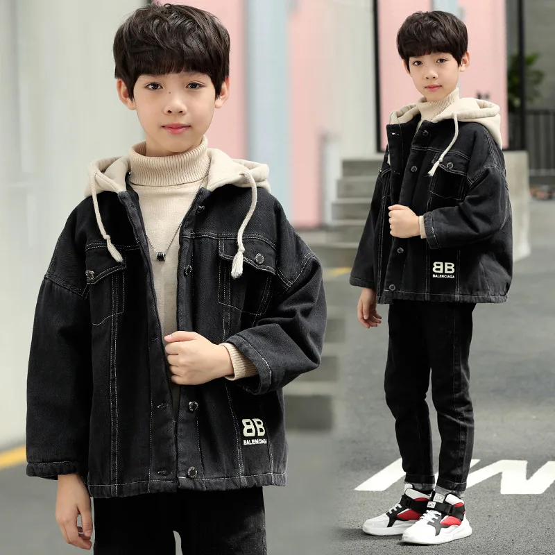 

Children's Garment Cowboy Pattern Korean Child Short Keep Warm Western Style