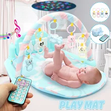 Tapete musical de bebê 3 em 1, tapete de atividade com jogos de piano para crianças, recém-nascidos tapete das crianças
